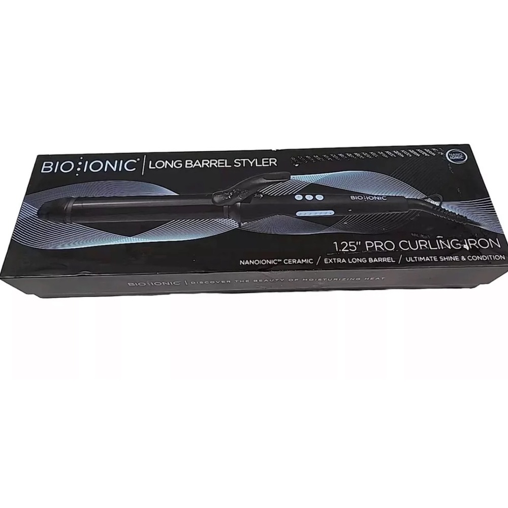 Bio Ionic 1.25" Long Barrel Pro Curling Iron - Black